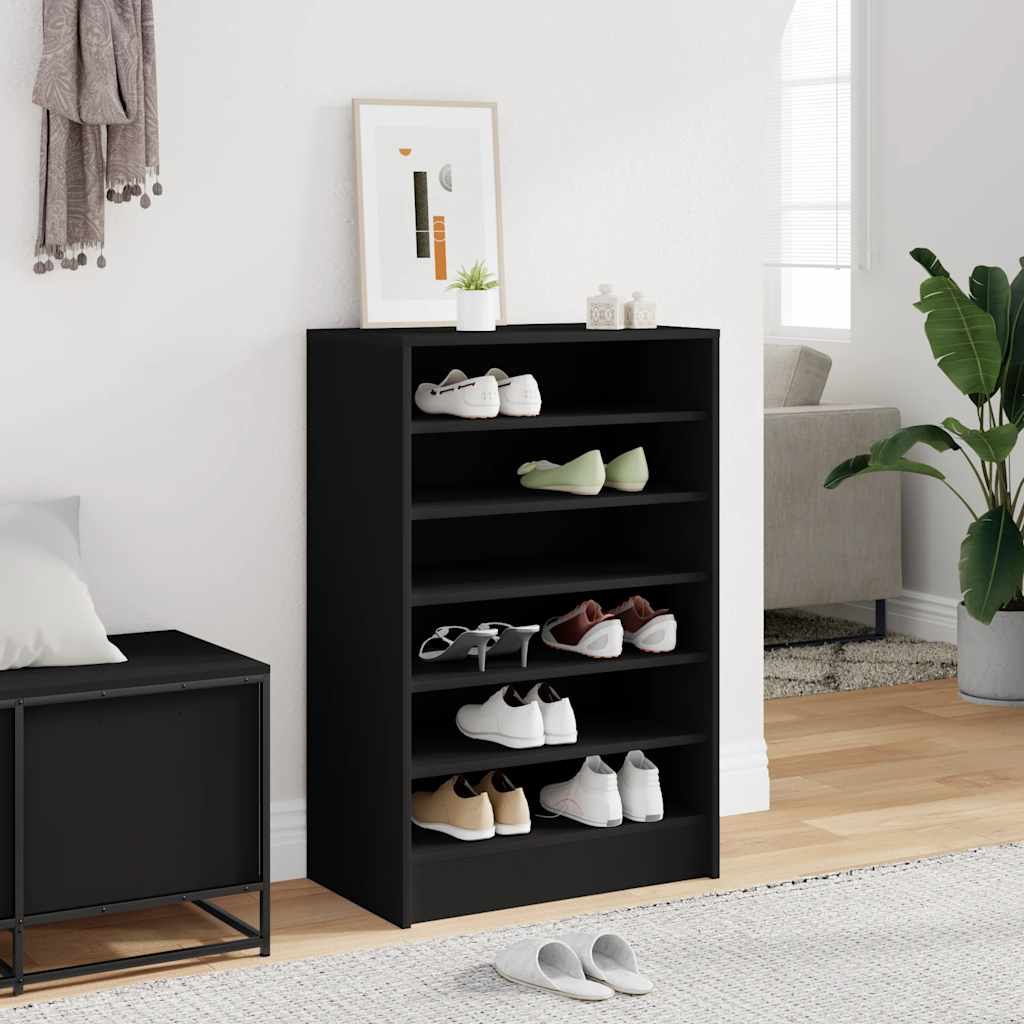 Vidaxl Schuhschrank 60x35x92 cm propertiertes Holzschwarz