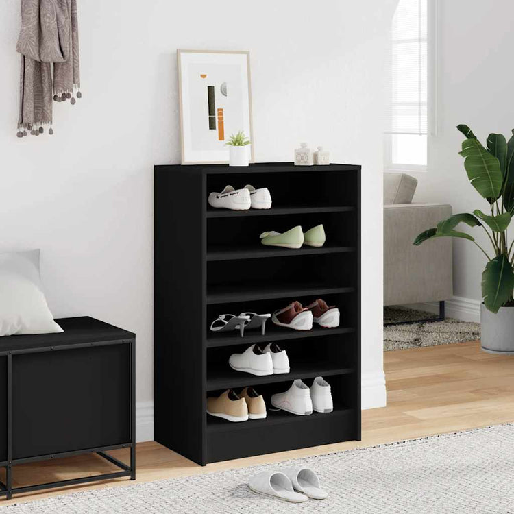 Vidaxl Schuhschrank 60x35x92 cm propertiertes Holzschwarz