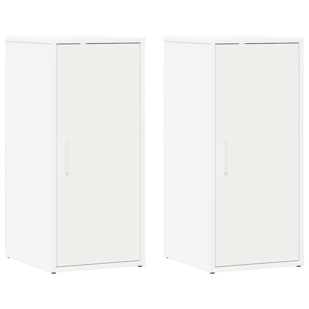 Vidaxl -Schuhschränke 2 PCs 32x35x70 cm verarbeitetes Holz weiß