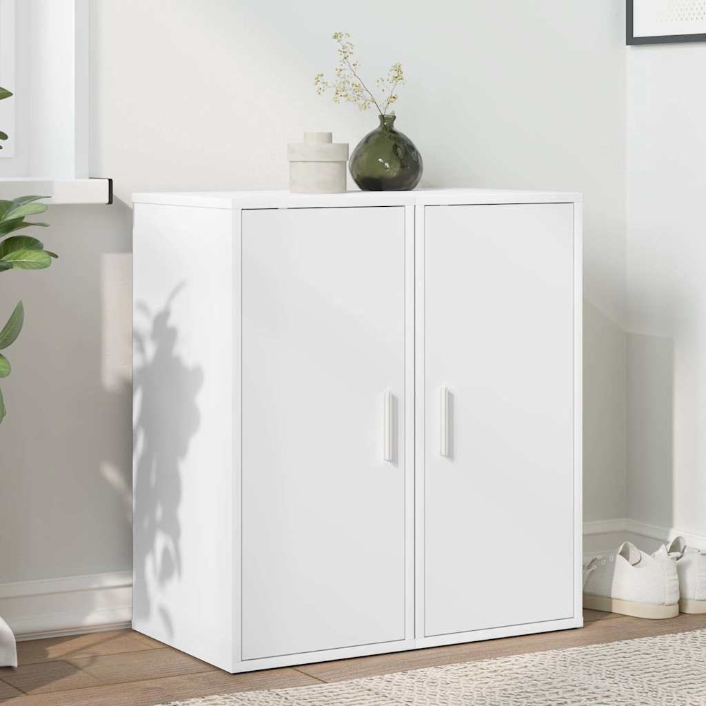 Vidaxl -Schuhschränke 2 PCs 32x35x70 cm verarbeitetes Holz weiß