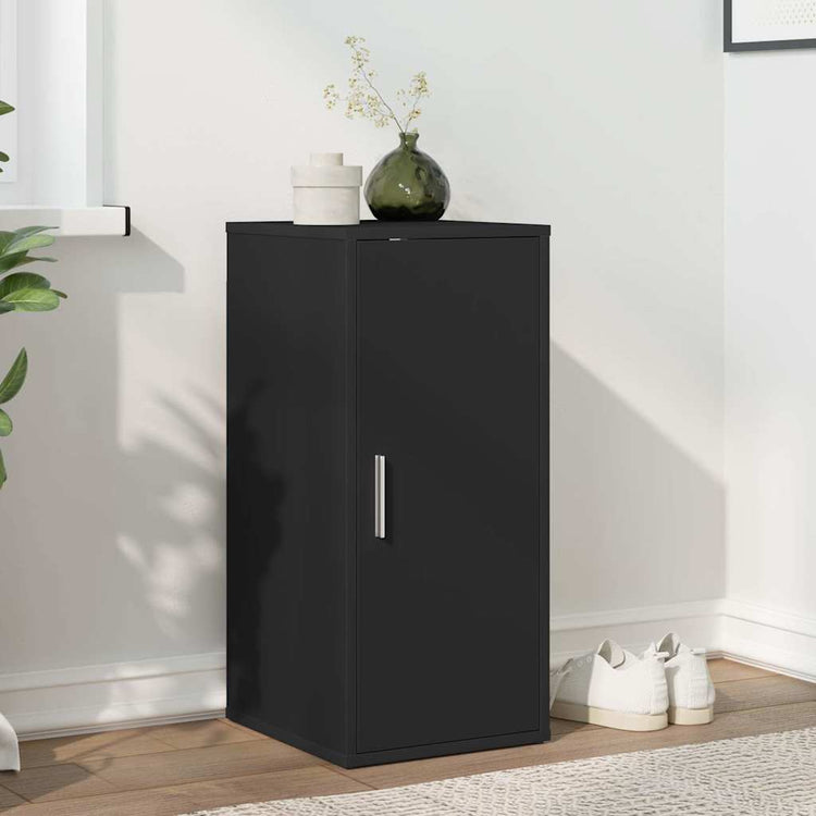 Vidaxl Schuhschrank 32x35x70 cm propertiertes Holzschwarz