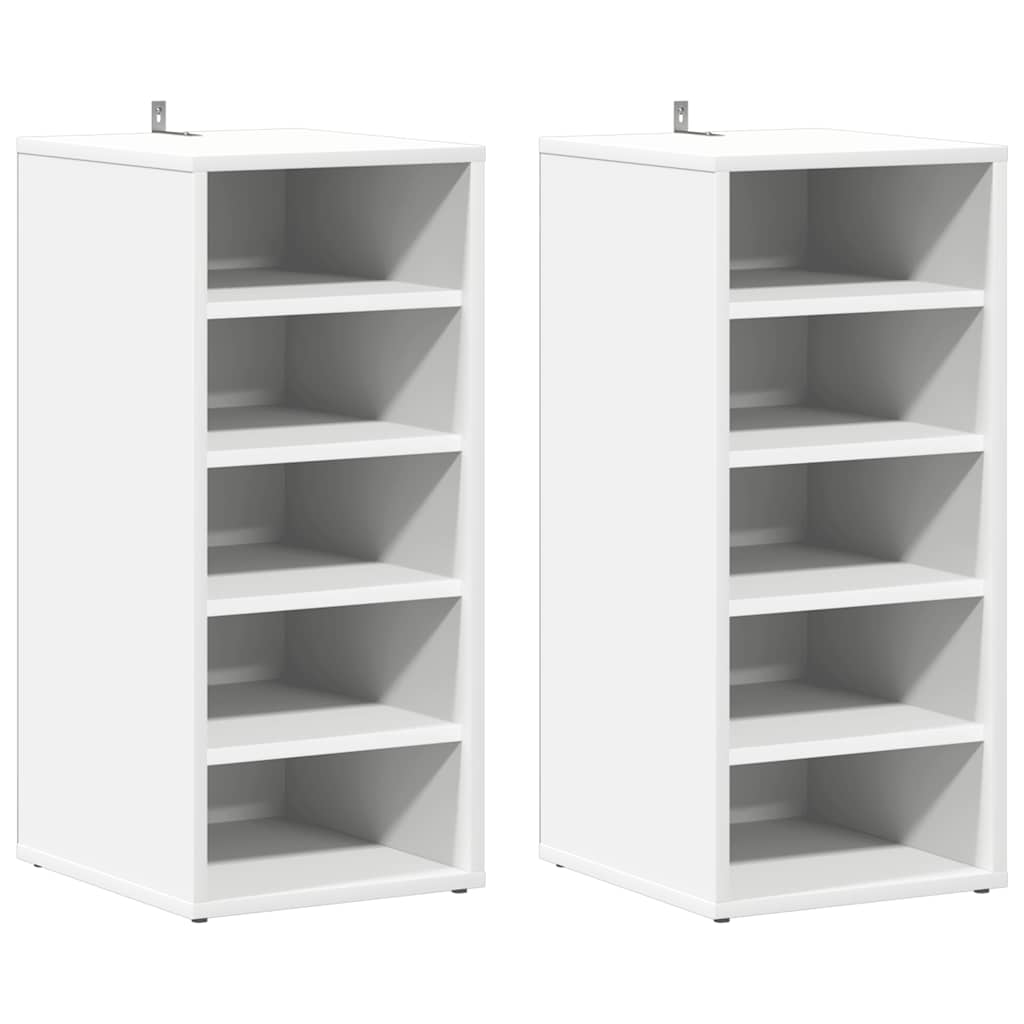 Vidaxl -Schuhschränke 2 PCs 31,5 x 35 x 70 cm verarbeitetes Holz weiß