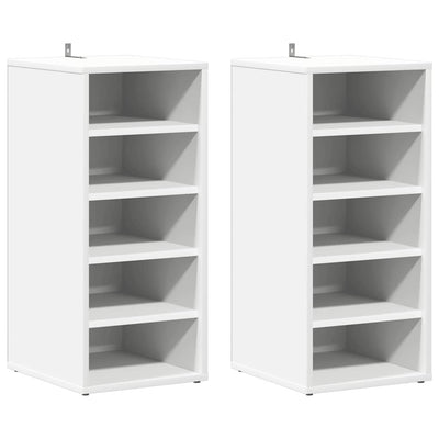 Vidaxl -Schuhschränke 2 PCs 31,5 x 35 x 70 cm verarbeitetes Holz weiß