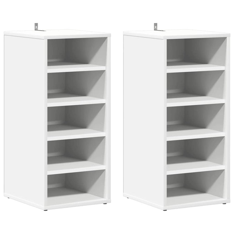 Vidaxl -Schuhschränke 2 PCs 31,5 x 35 x 70 cm verarbeitetes Holz weiß