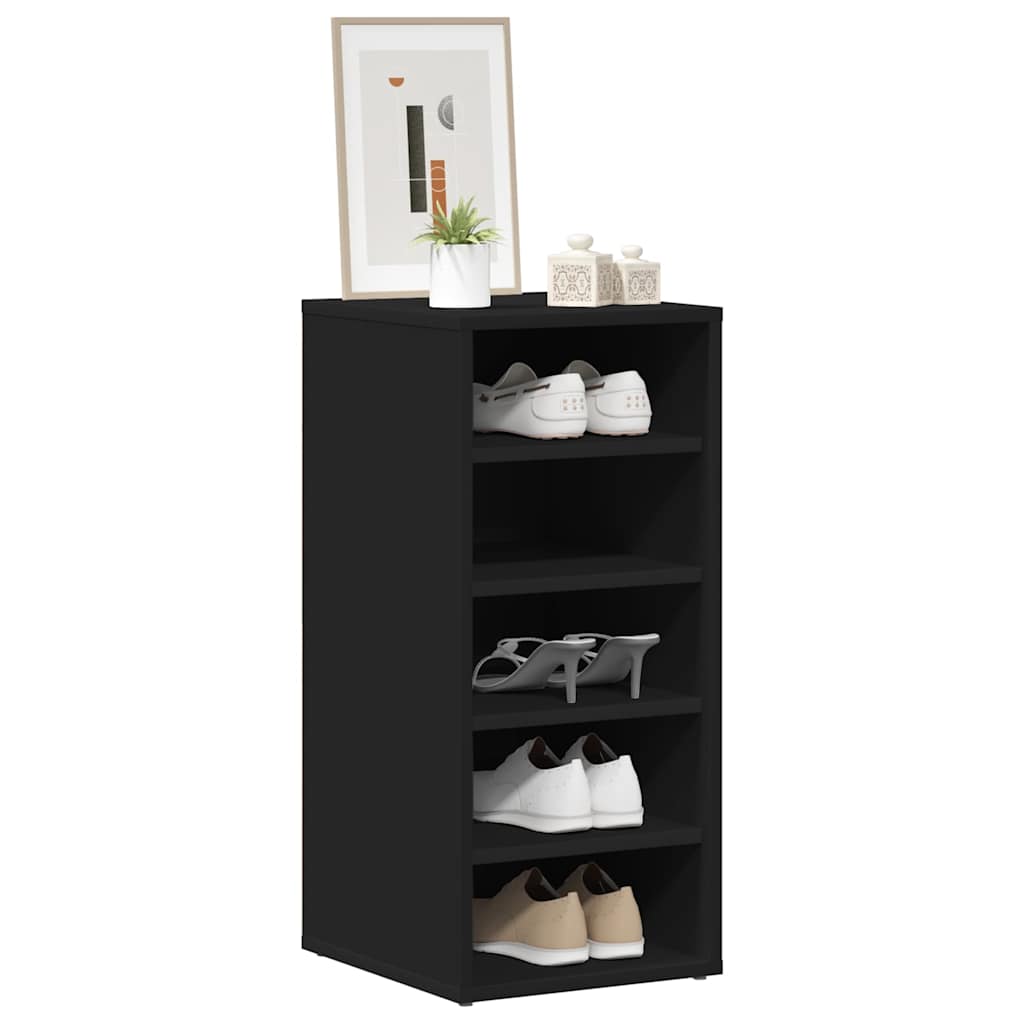 VIDAXL -Schuhschränke 2 PCs 31,5 x 35 x 70 cm verarbeitetes Holz schwarz