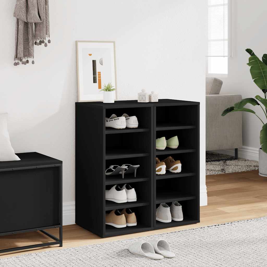 VIDAXL -Schuhschränke 2 PCs 31,5 x 35 x 70 cm verarbeitetes Holz schwarz