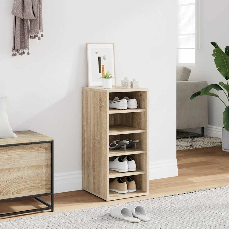 VIDAXL -Schuhschrank 31,5 x 35 x 70 cm propertiertes Holz Sonoma Eiche gefärbt