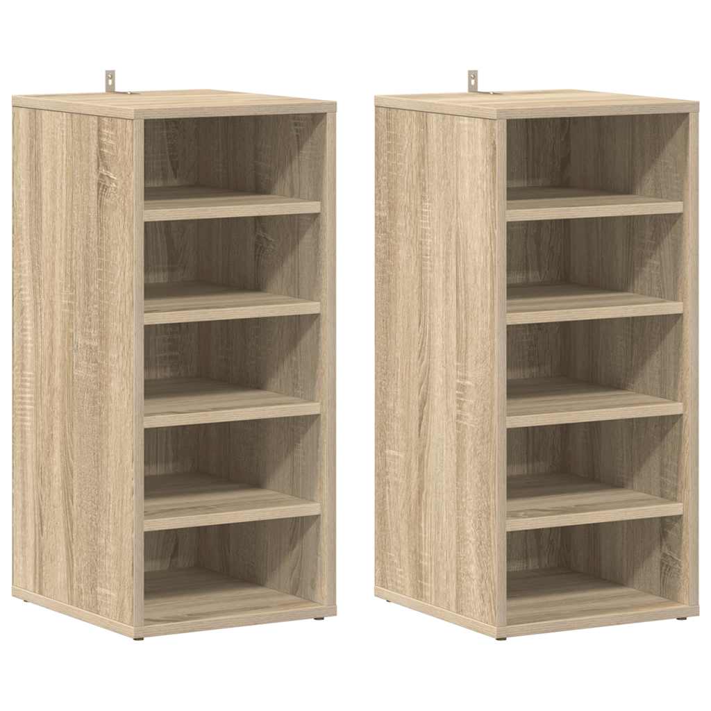 Vidaxl Schuhschränke 2 Stcs 31.5x35x70 cm Holz Sonoma Eiche Farbe