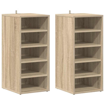 Vidaxl Schuhschränke 2 Stcs 31.5x35x70 cm Holz Sonoma Eiche Farbe