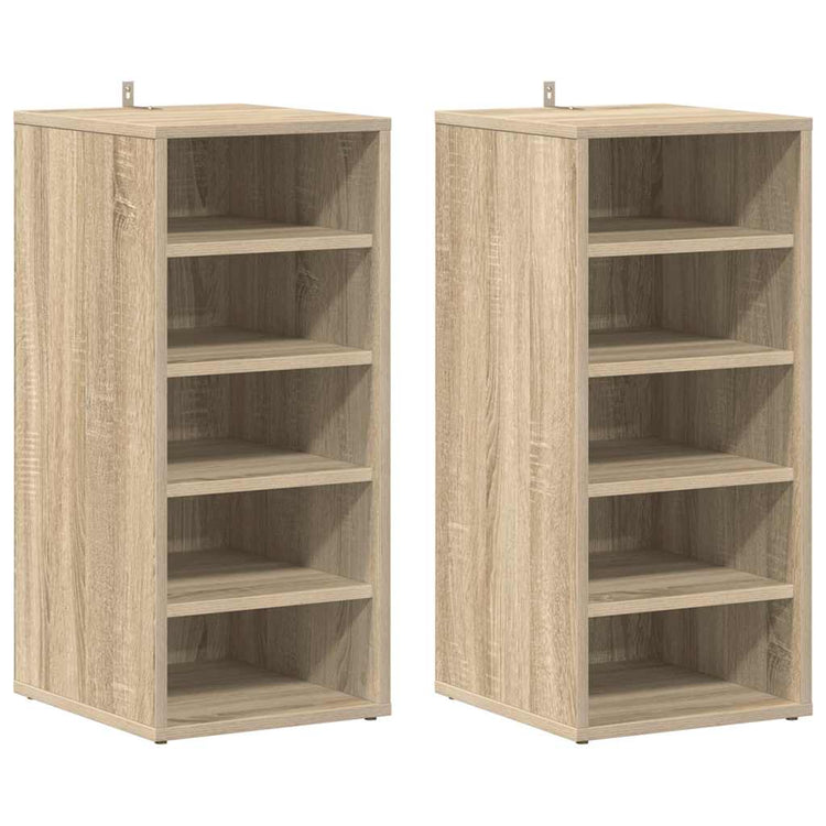 Vidaxl Schuhschränke 2 Stcs 31.5x35x70 cm Holz Sonoma Eiche Farbe