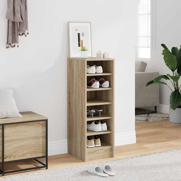 VIDAXL -Schuhschrank 31,5 x 35 x 90 cm propertiertes Holz Sonoma Eiche gefärbt