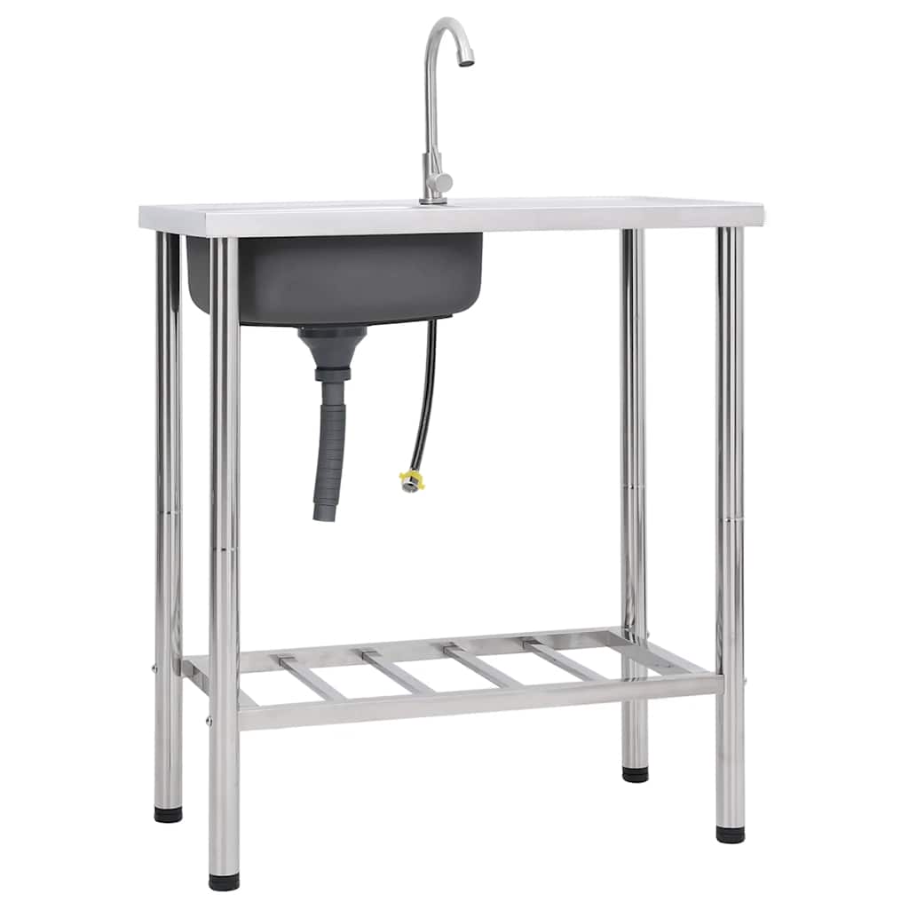 Vidaxl Camping Gutter Single Bowl mit Edelstahlhahn