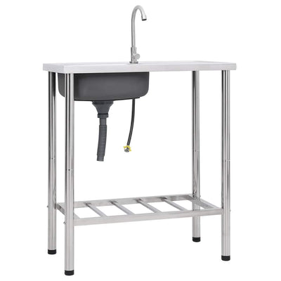 Vidaxl Camping Gutter Single Bowl mit Edelstahlhahn
