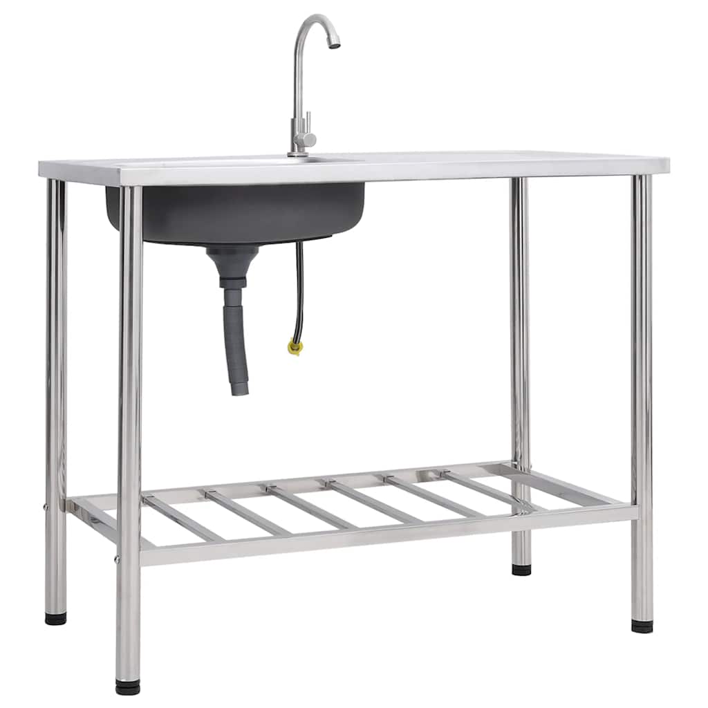 Vidaxl Camping Gutter Single Bowl mit Edelstahlhahn