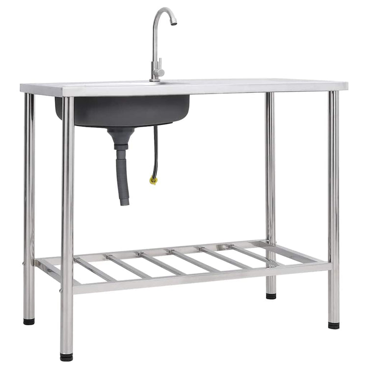 Vidaxl Camping Gutter Single Bowl mit Edelstahlhahn