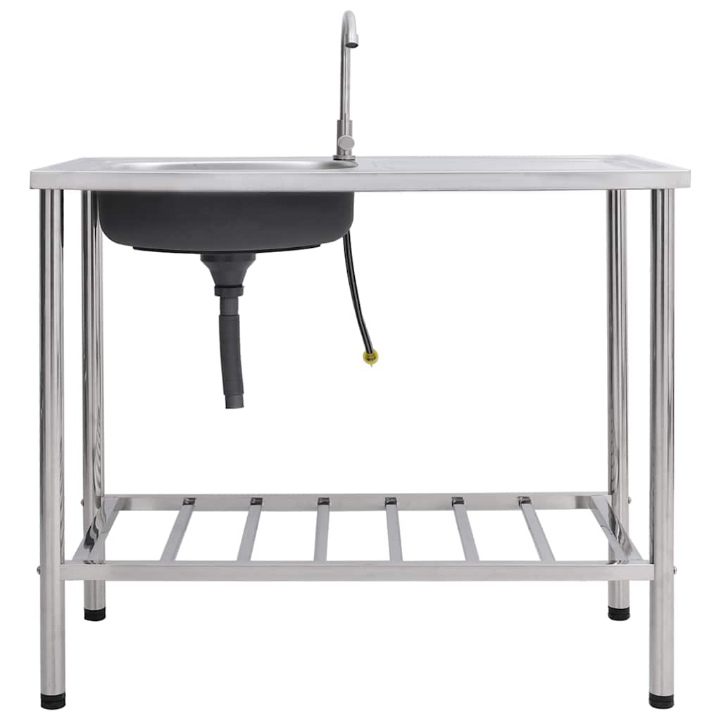Vidaxl Camping Gutter Single Bowl mit Edelstahlhahn