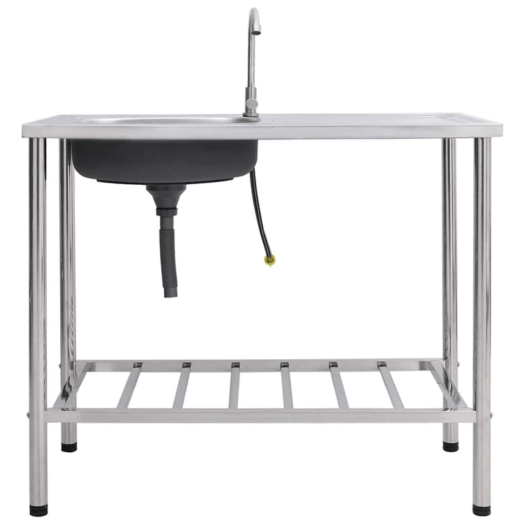 Vidaxl Camping Gutter Single Bowl mit Edelstahlhahn