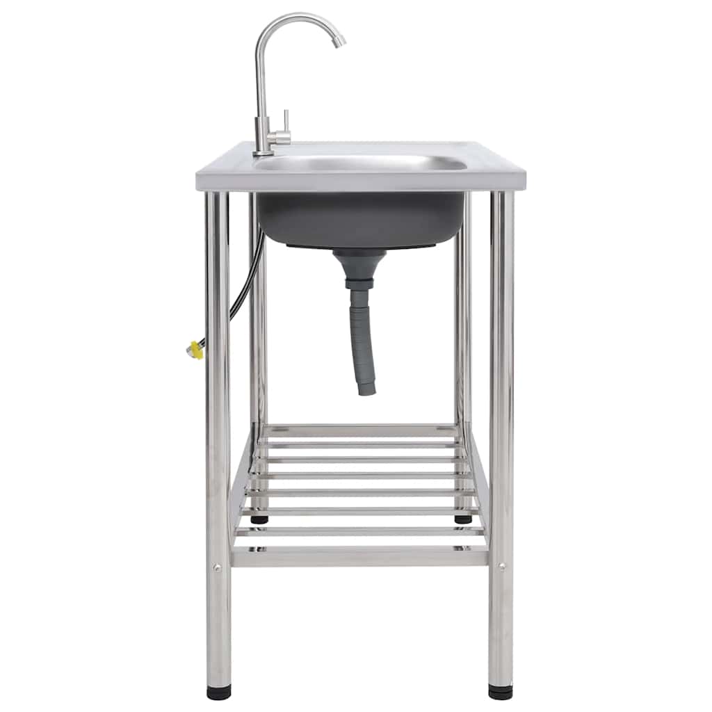 Vidaxl Camping Gutter Single Bowl mit Edelstahlhahn