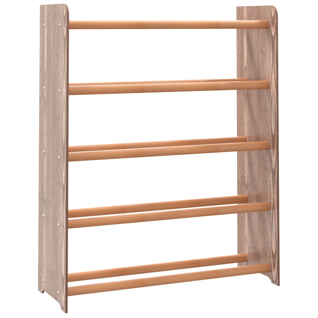 VIDAXL -Schuhregal 65x24x81 cm verarbeitetes Holzbraun