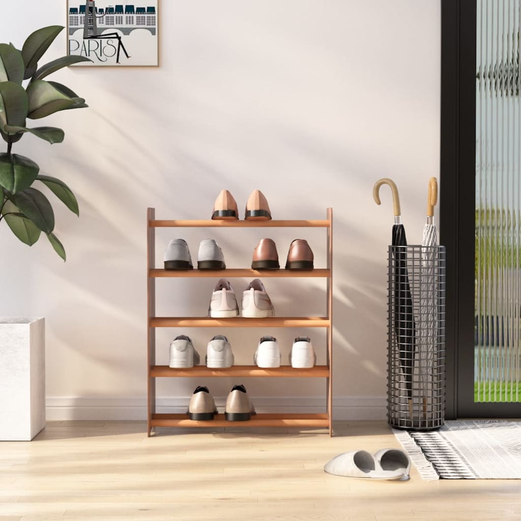 VIDAXL -Schuhregal 65x24x81 cm verarbeitetes Holzbraun