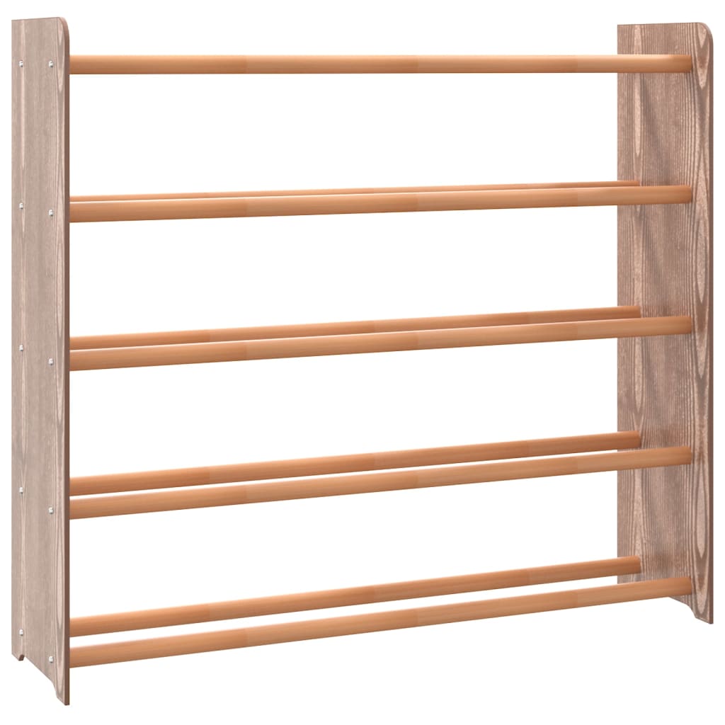 VIDAXL -Schuhregal 90x24x81 cm verarbeitetes Holzbraun