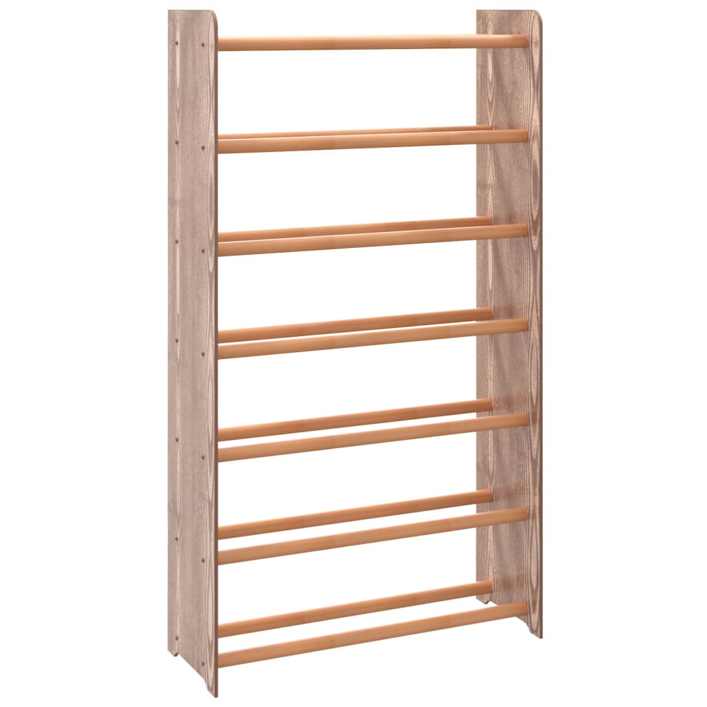 VIDAXL -Schuhregal 65x24x117 cm verarbeitetes Holzbraun