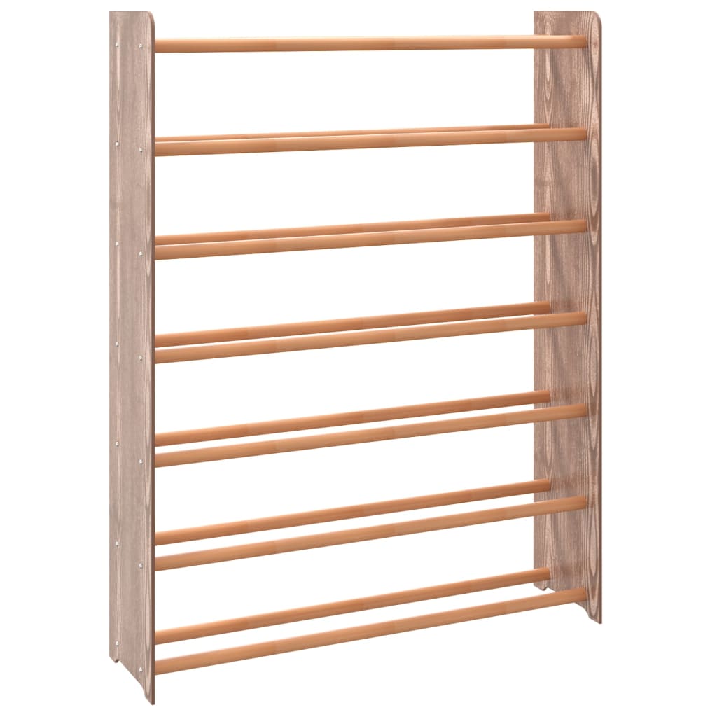 VIDAXL -Schuhregal 90x24x117 cm verarbeitetes Holzbraun