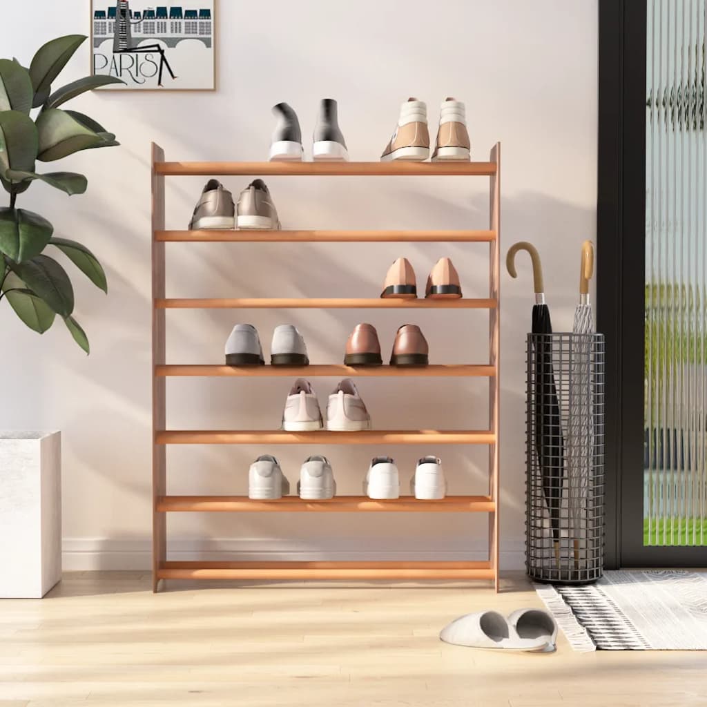 VIDAXL -Schuhregal 90x24x117 cm verarbeitetes Holzbraun