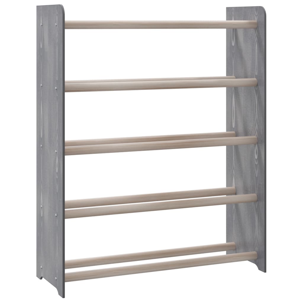 VIDAXL -Schuhregal 65x24x81 cm verarbeitetes Holzgrau