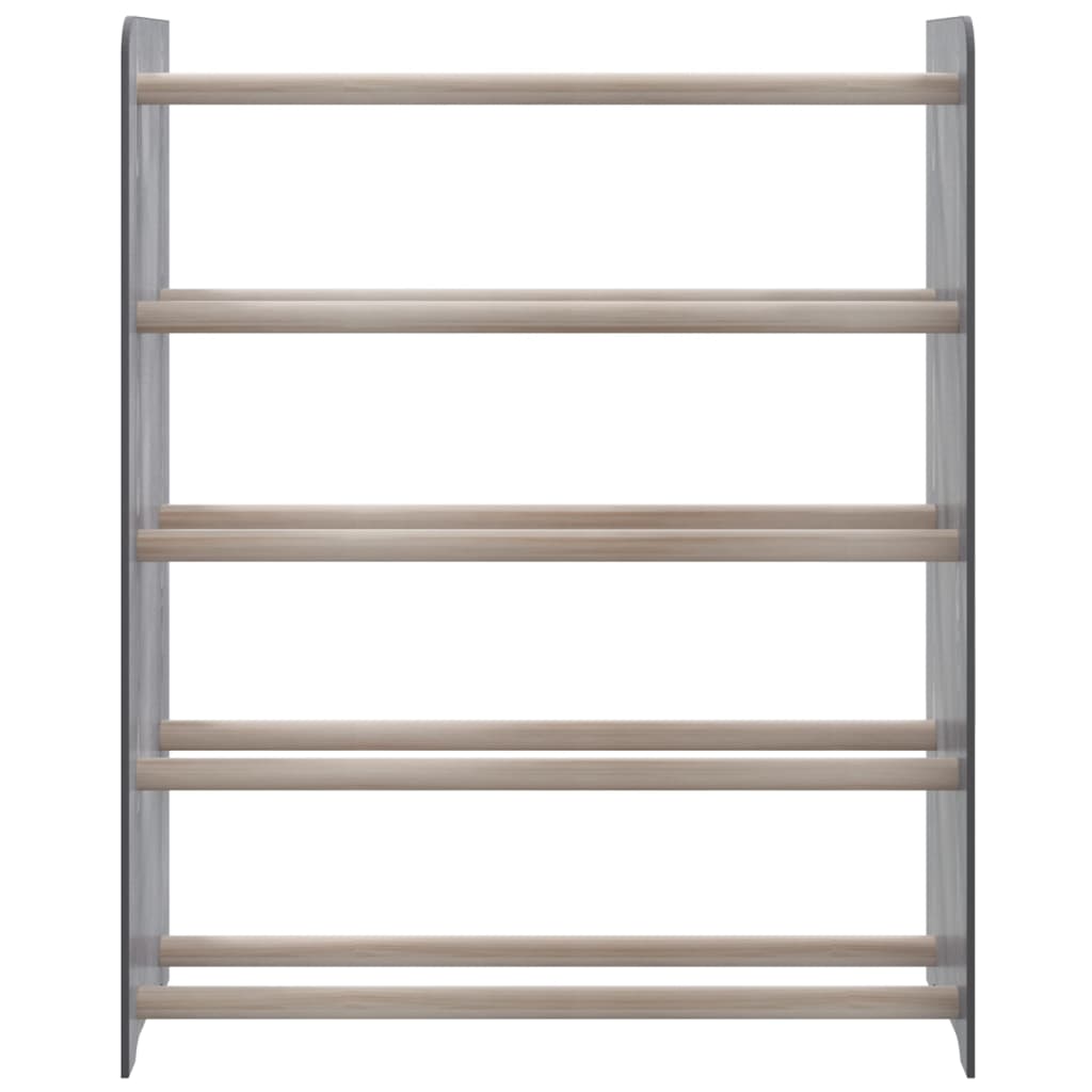 VIDAXL -Schuhregal 65x24x81 cm verarbeitetes Holzgrau
