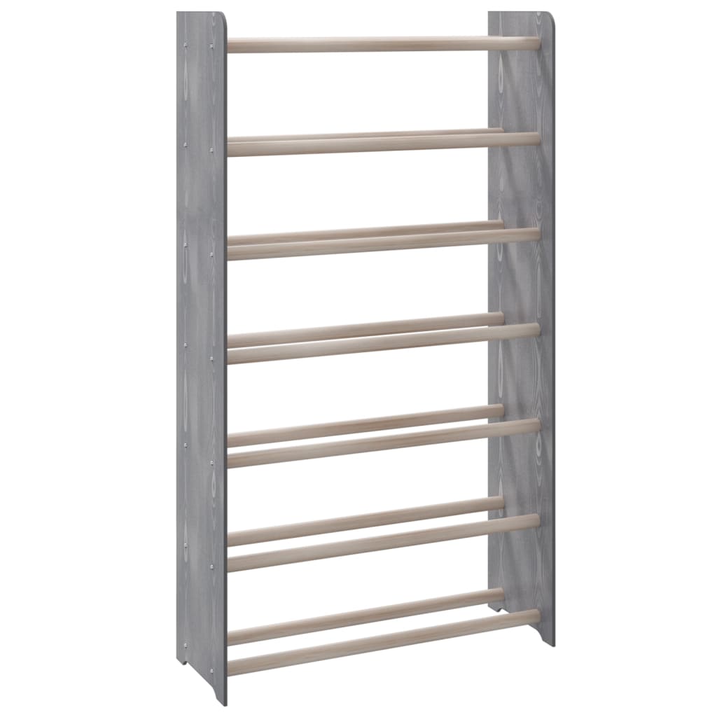 VIDAXL -Schuhregal 65x24x117 cm verarbeitetes Holzgrau