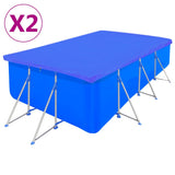 VIDAXL -Schwimmbad Abdeckungen 2 pc rechteckig 90 g m² 394x207 cm pe - afbeelding 1