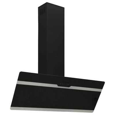 Vidaxl Wandextraktionshaube 90 cm Stahl und geschmittertes Glas schwarz