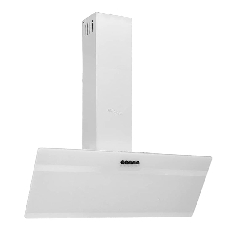 Vidaxl Wandextraktionshaube 90 cm Stahl und geschmittertes Glasweiß