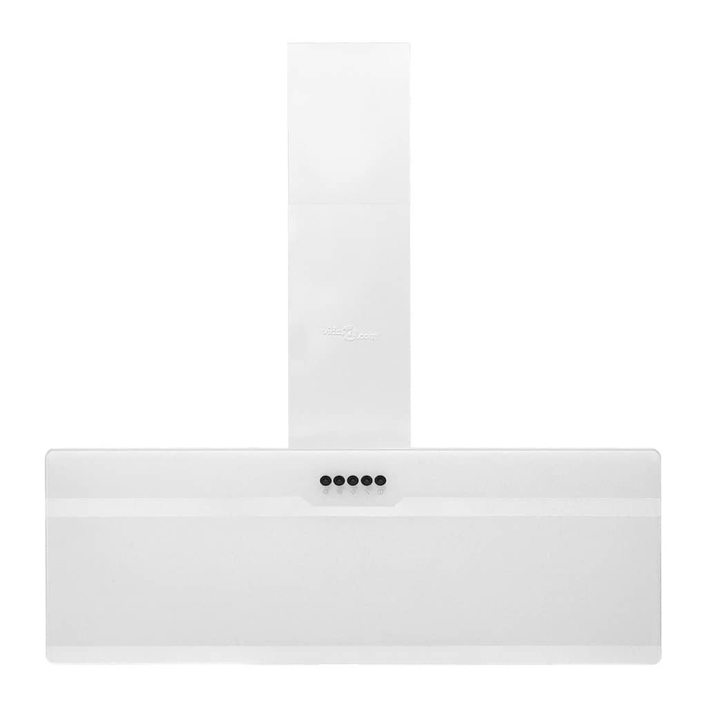 Vidaxl Wandextraktionshaube 90 cm Stahl und geschmittertes Glasweiß