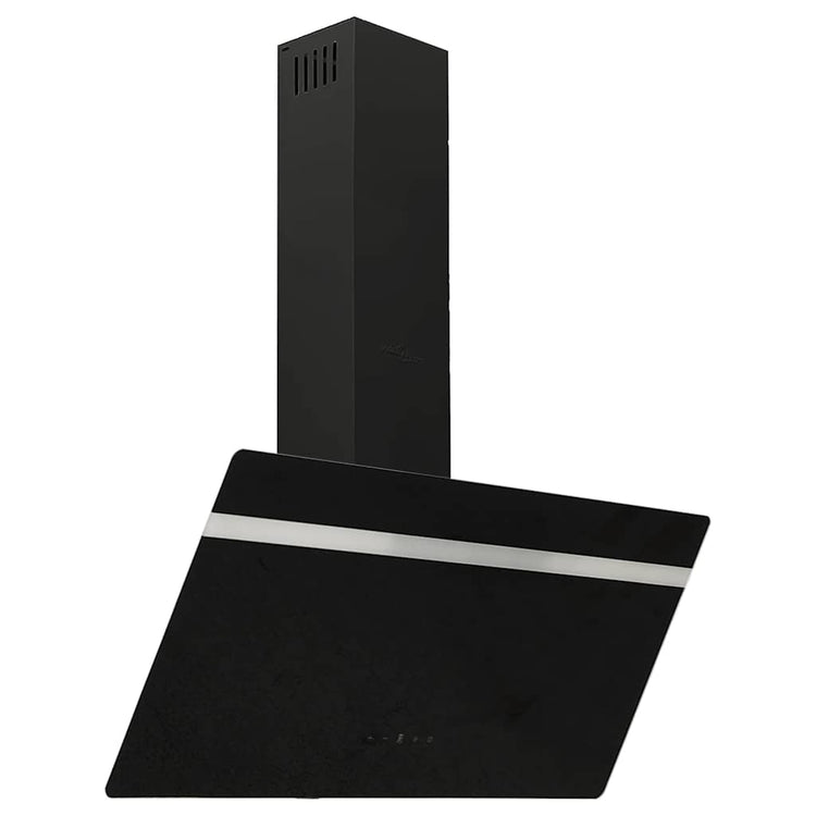 Vidaxl Wandextraktionshaube 90 cm Stahl und geschmittertes Glas schwarz