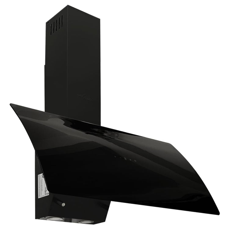 Vidaxl Wandextraktionshaube 90 cm Stahl und geschmittertes Glas schwarz