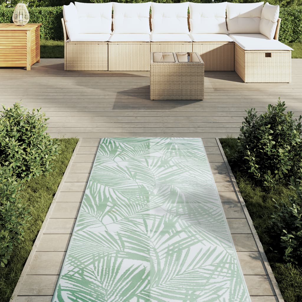 Vidaxl außerhalb des Teppichs 80x250 cm Polypropengrün