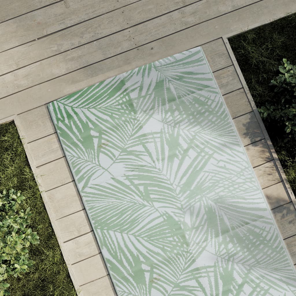 Vidaxl außerhalb des Teppichs 80x250 cm Polypropengrün