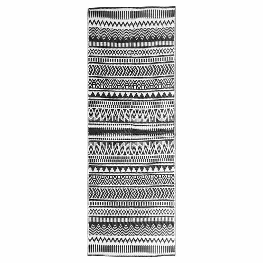Vidaxl außerhalb des Teppichs 80x250 cm Polypropen Schwarz