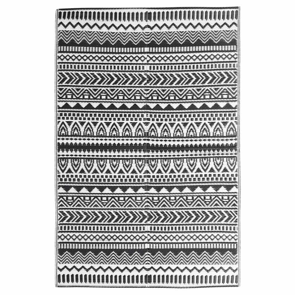 Vidaxl außerhalb Teppich 120x180 cm Polypropen Schwarz