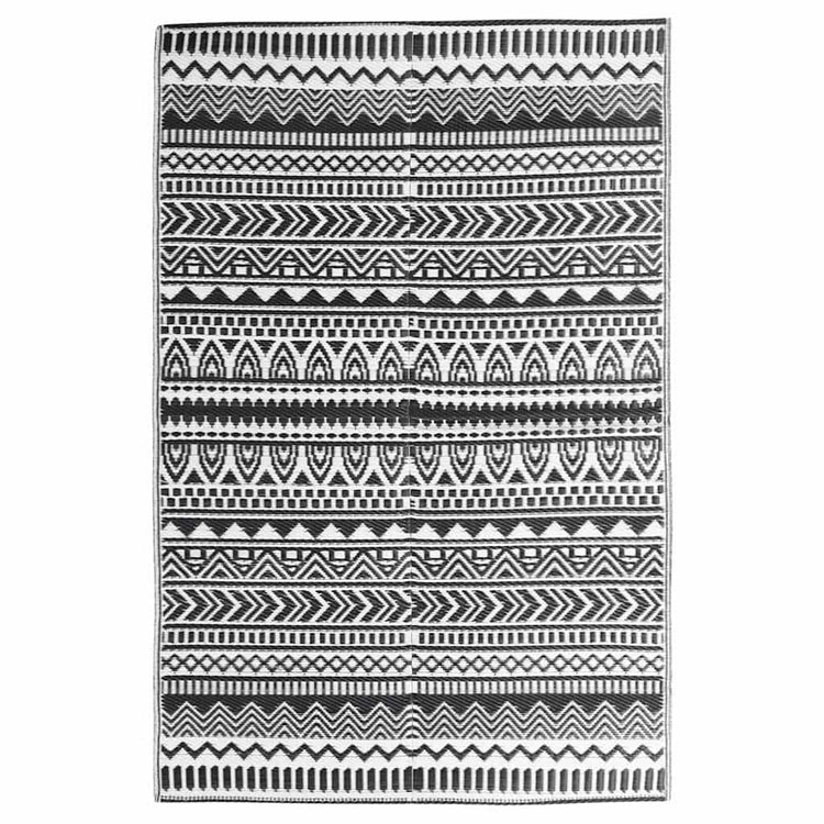 Vidaxl außerhalb Teppich 120x180 cm Polypropen Schwarz