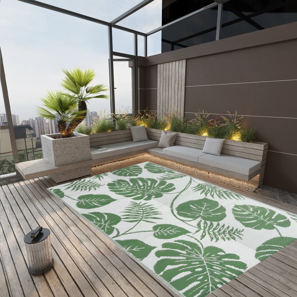 Vidaxl außerhalb des Teppichs 190x290 cm Polypropengrün