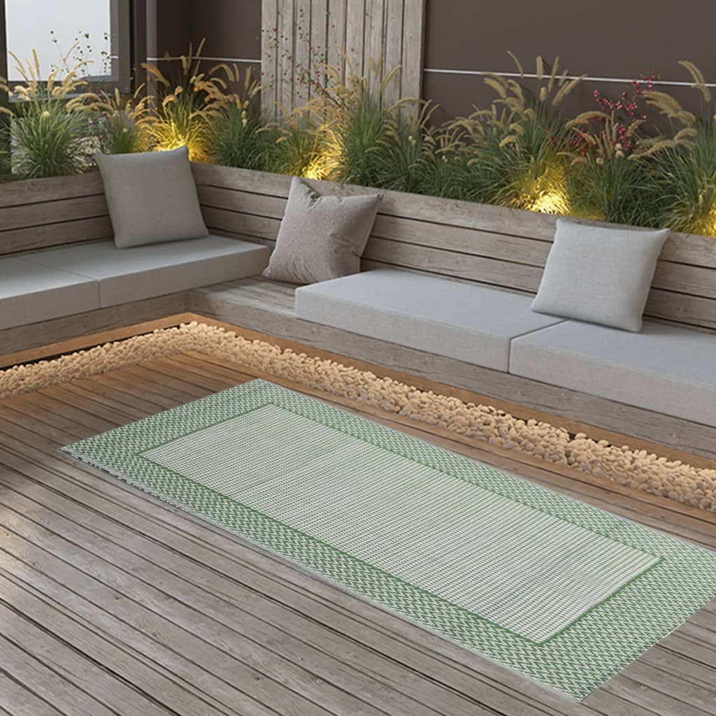 Vidaxl außerhalb des Teppichs 80x150 cm Polypropengrün