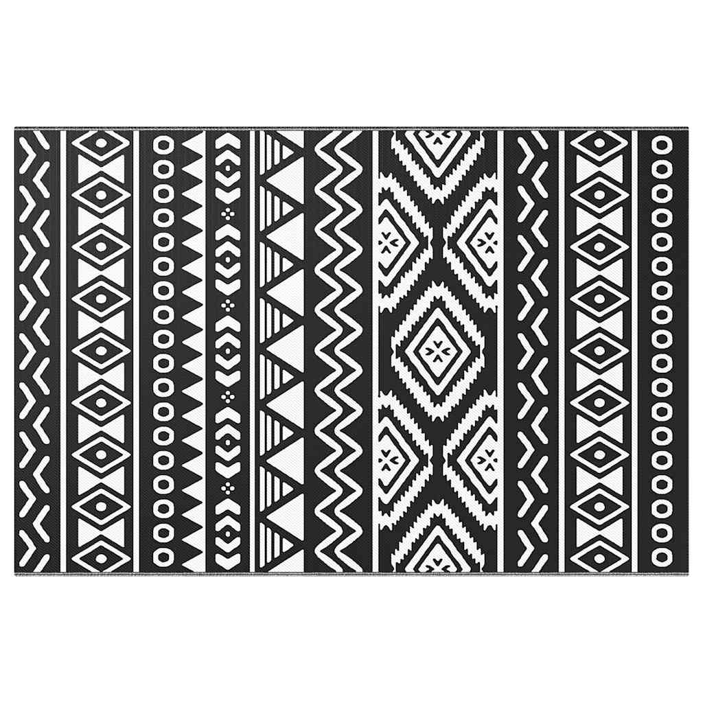 Vidaxl außerhalb Teppich 120x180 cm Polypropen Schwarz