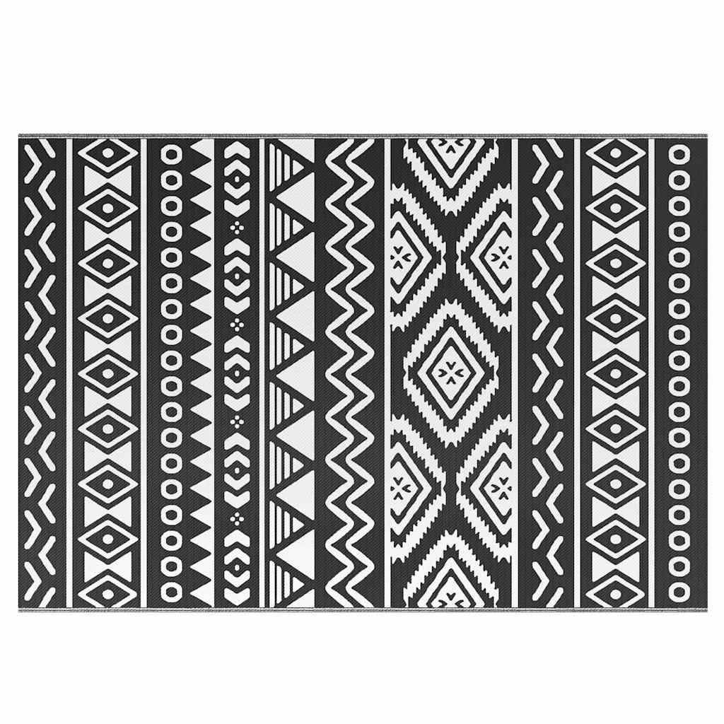 Vidaxl außerhalb des Teppichs 160x230 cm Polypropen schwarz