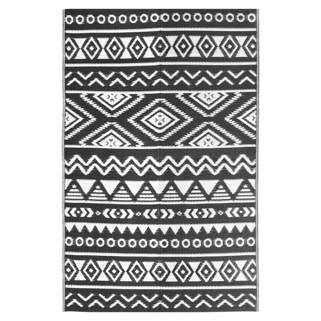 Vidaxl außerhalb des Teppichs 190x290 cm Polypropen Schwarz