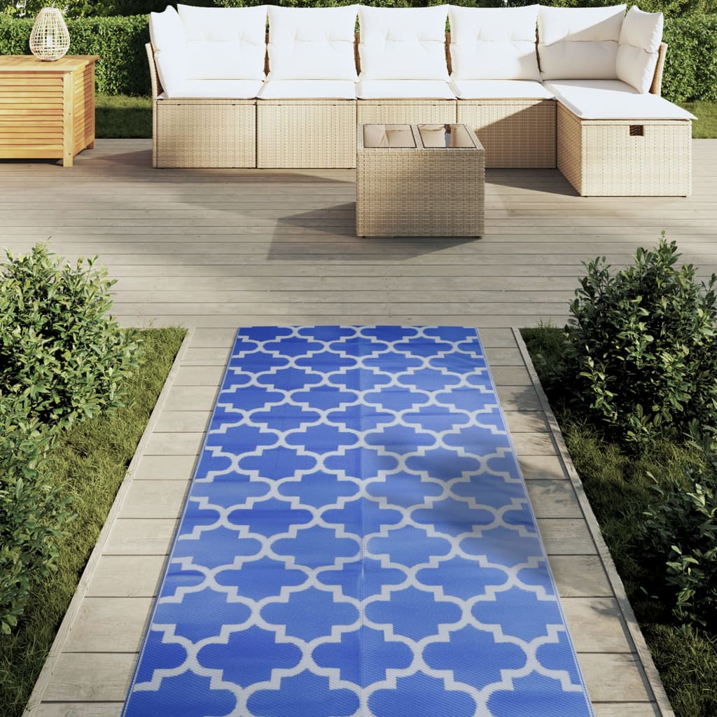 VIDAXL Outside Rug 80x250 cm Polypropenblau
