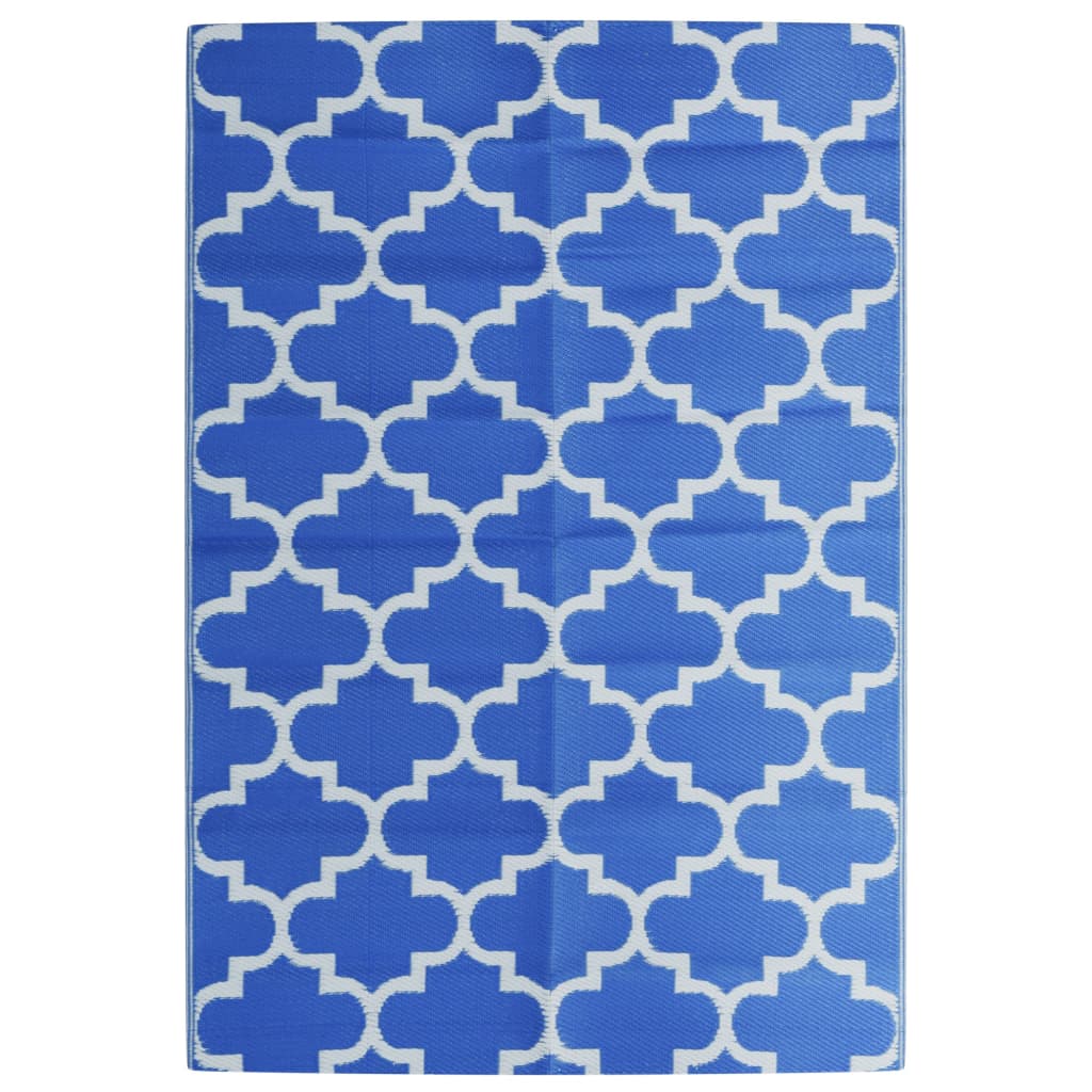 Vidaxl außerhalb des Teppichs 140x200 cm Polypropenblau