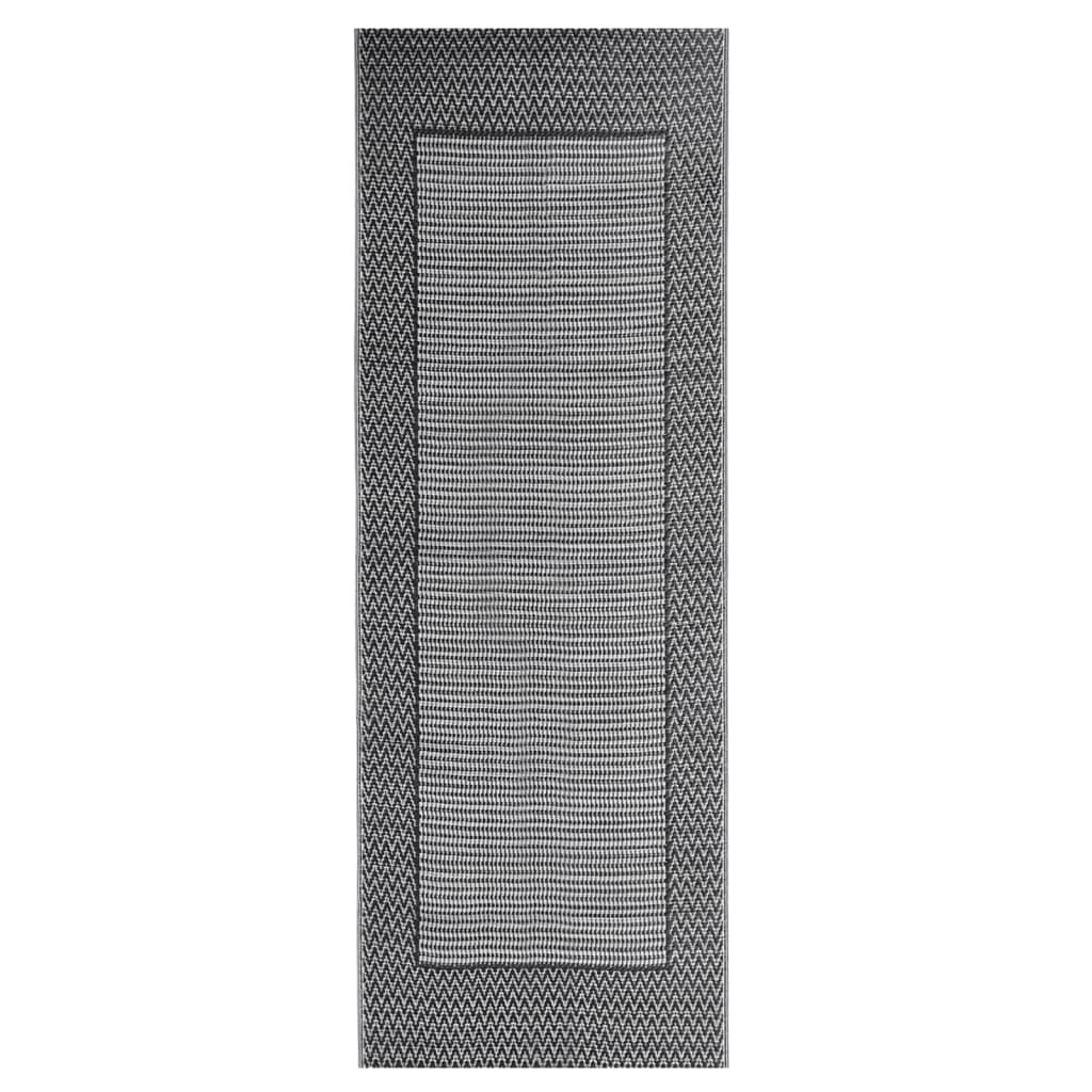 Vidaxl außerhalb des Teppichs 80x150 cm Polypropen Schwarz
